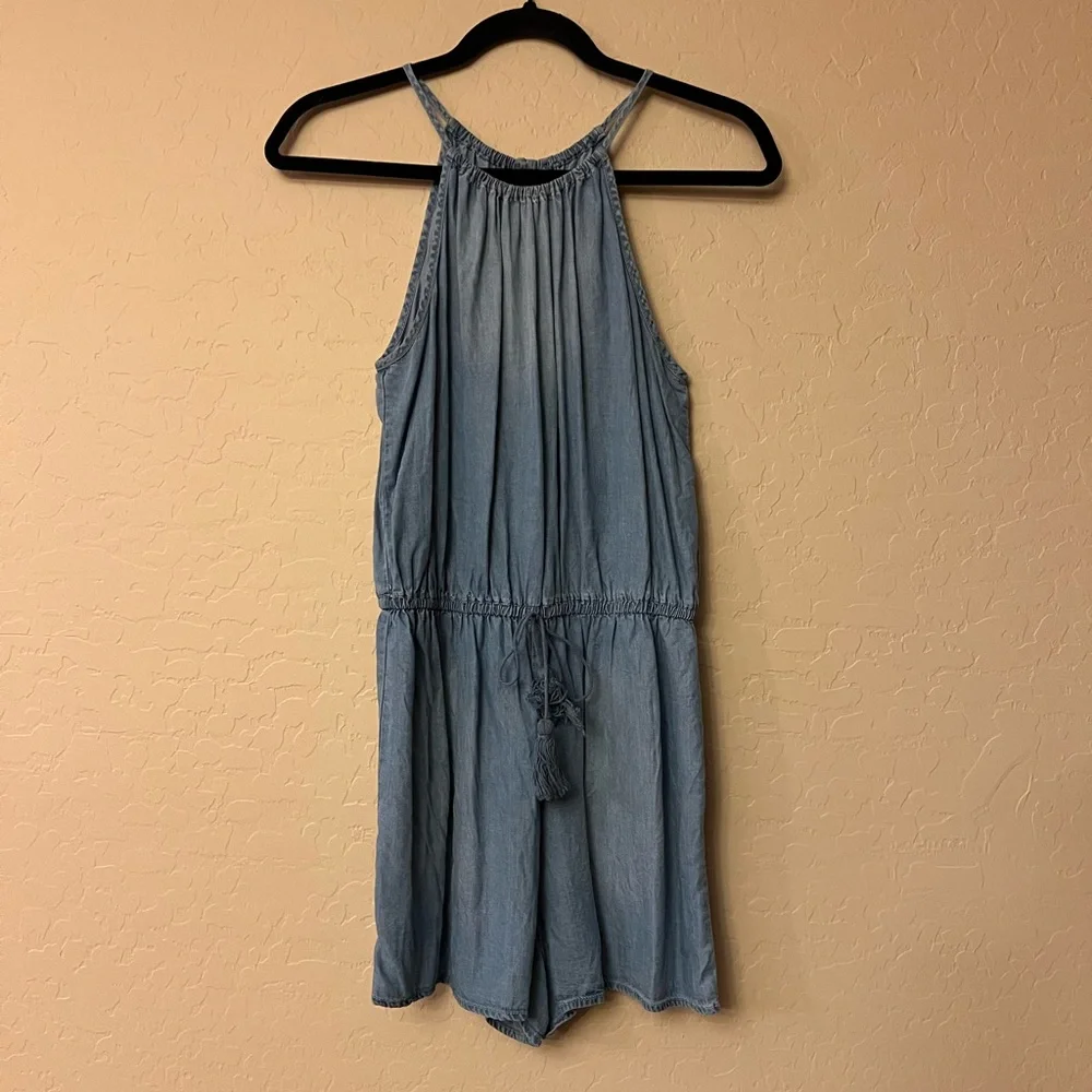 Mossimo Supply Co. Lightweight Denim-like Shorts Romper - Picture 4 of 14